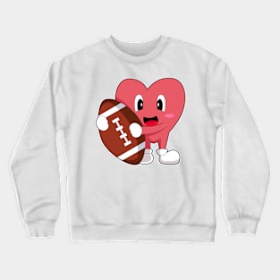 Heart Football Sports Crewneck Sweatshirt